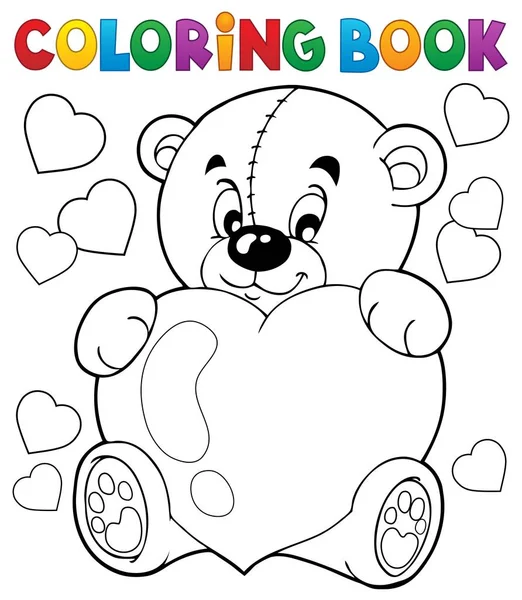 Coloring book Valentine theme 9 — Stock Vector