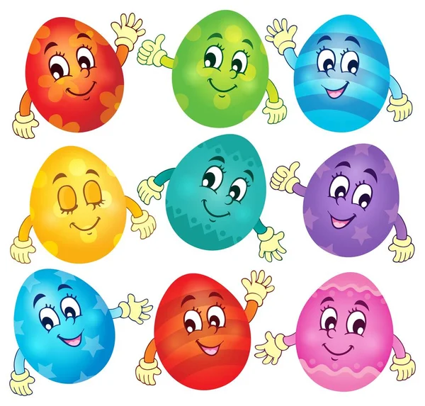 Feliz colección de huevos de Pascua 2 — Archivo Imágenes Vectoriales