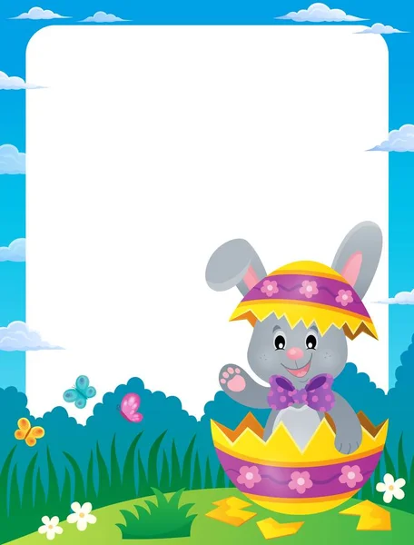 框架与蛋壳的复活节兔子 — 图库矢量图片