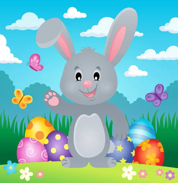 Stiliserade Easter bunny temabild 1 — Stock vektor