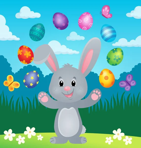 Stiliserade Easter bunny temabild 6 — Stock vektor