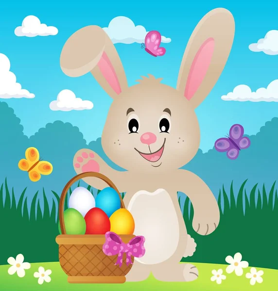 Estilizado conejito de Pascua tema imagen 4 — Vector de stock