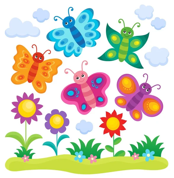 Stilisierte Schmetterlinge Thema Bild 1 — Stockvektor