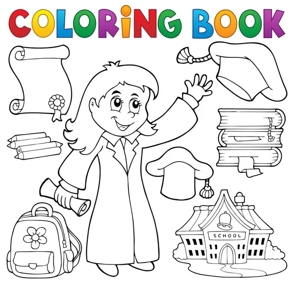 Colorir livro tema de graduação 2 —  Vetores de Stock