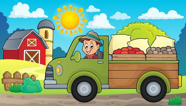 Camion agricole thème image 2 — Image vectorielle