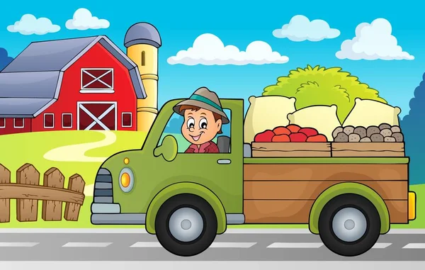 Çiftlik kamyon Tema Resim 3 — Stok Vektör