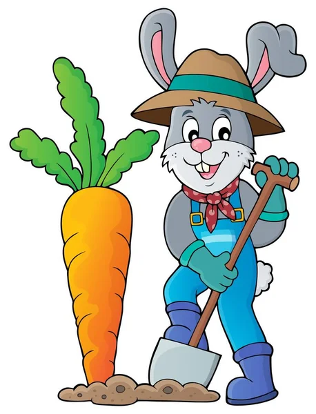 Rabbit gardener theme image 1 — Stock Vector