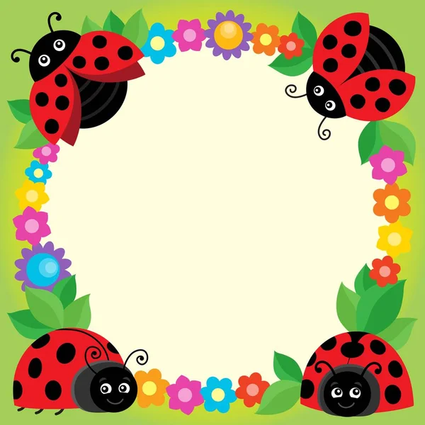 Immagine tema coccinelle stilizzate 3 — Vettoriale Stock