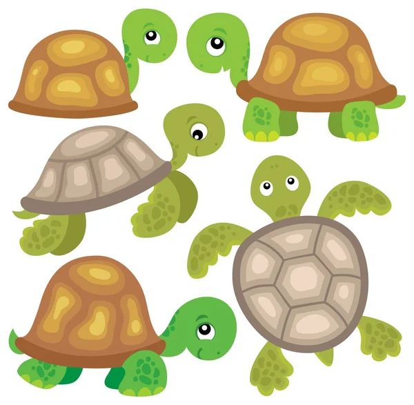 Stilisierte Schildkröten Thema Bild 1 — Stockvektor