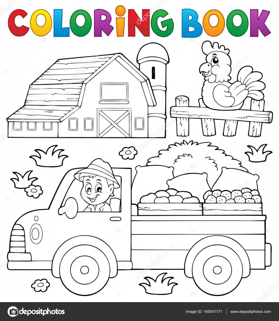 Desenho de Tractor em funcionamento para Colorir - Colorir.com