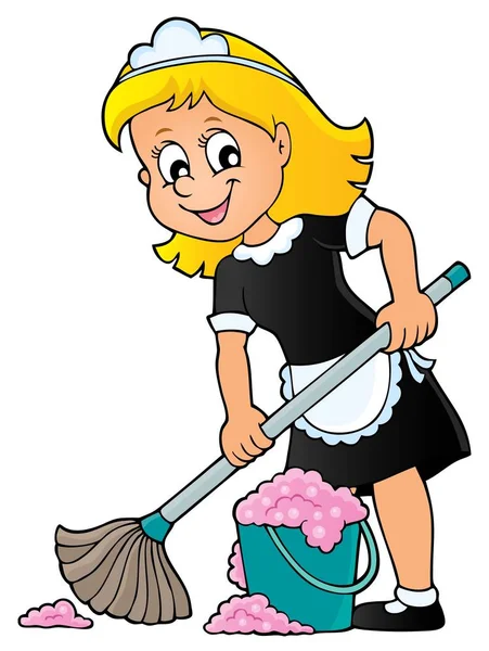 Cleaning lady theme image 2 — Stock Vector