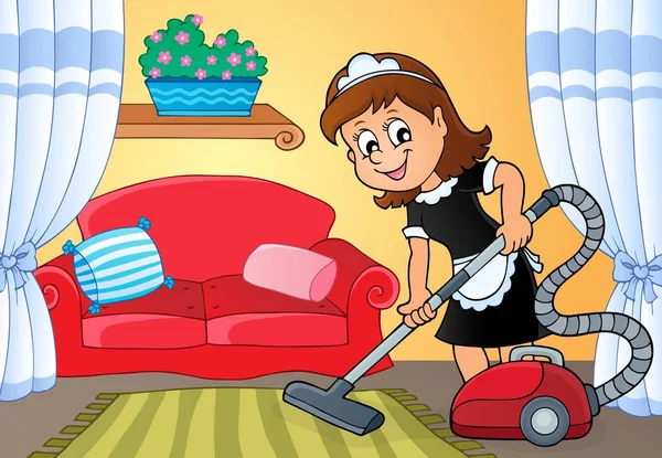 Cleaning lady theme image 4 — Stock Vector