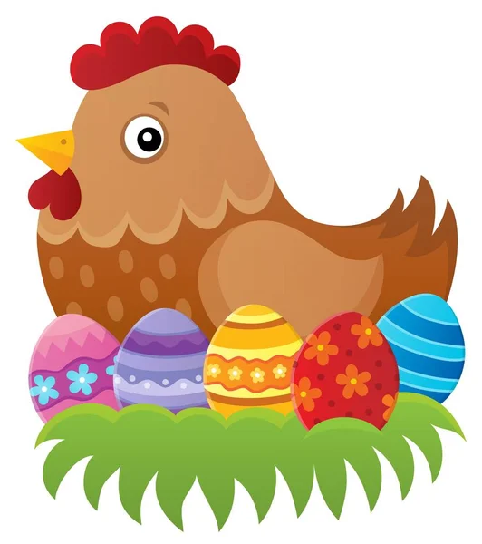 Easter hen theme image 1 — Stock Vector