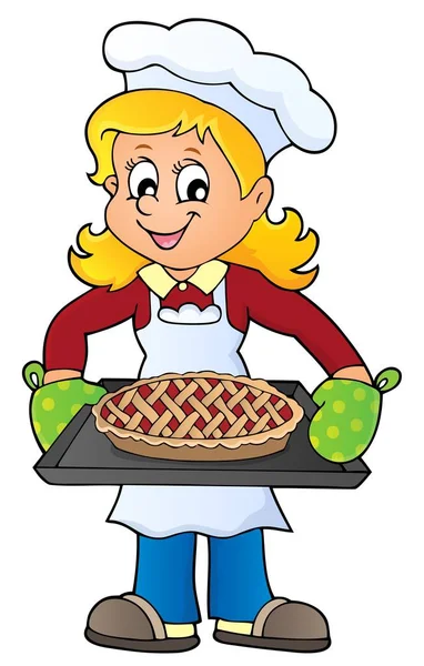 Mujer cocinero tema imagen 8 — Vector de stock