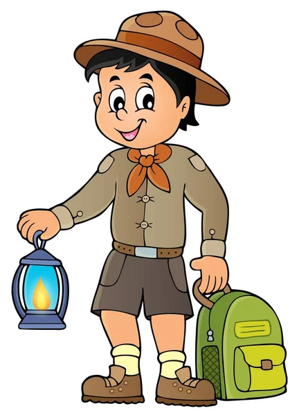 Scout niño tema imagen 3 — Vector de stock