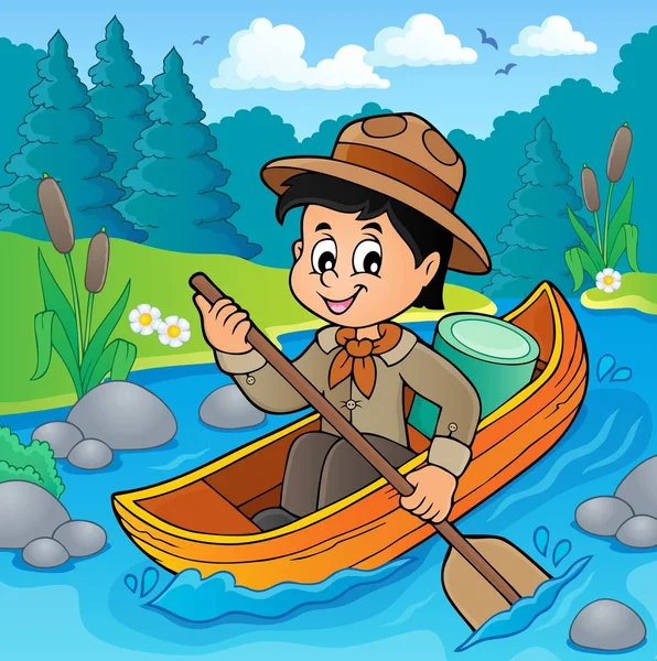 Water scout boy theme image 2 — Stock Vector