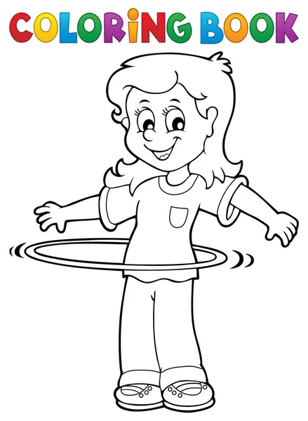 Coloriage fille livre exercice 1 — Image vectorielle