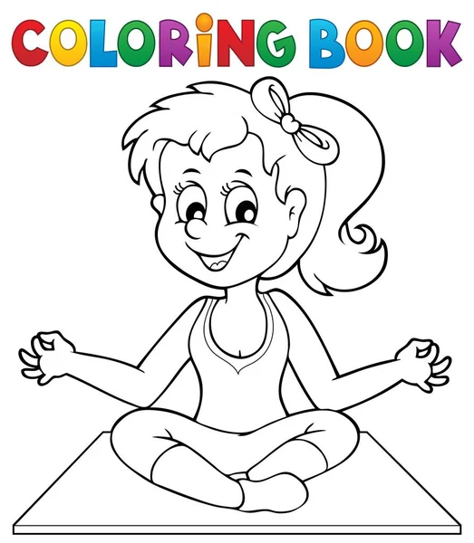Libro para colorear yoga chica — Archivo Imágenes Vectoriales
