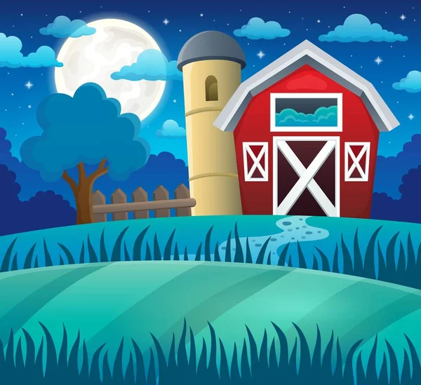 Terres agricoles nocturnes thème 1 — Image vectorielle