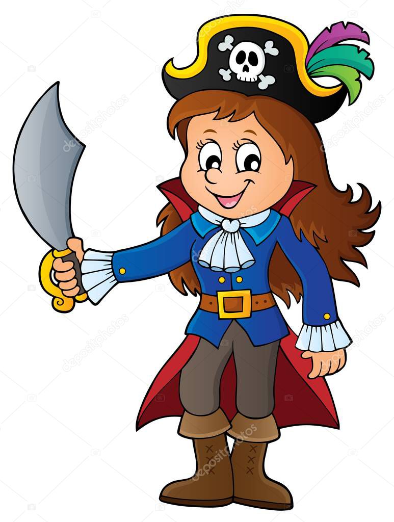 Pirat Mädchen Thema Bild 1 — Stockvektor © clairev #150389164 Pirat Mädchen Thema Bild 1 — Stockvektor © clairev #150389164