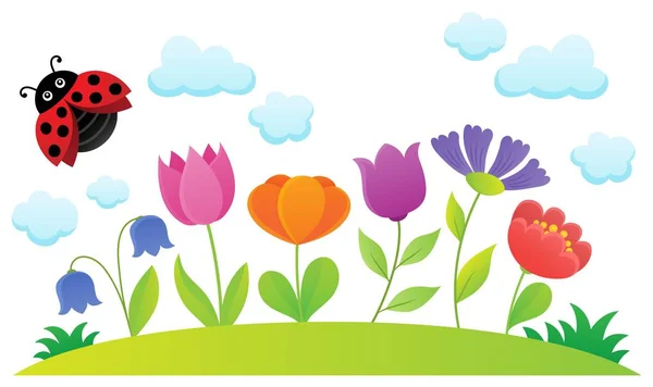 Fleurs stylisées thème image 1 — Image vectorielle