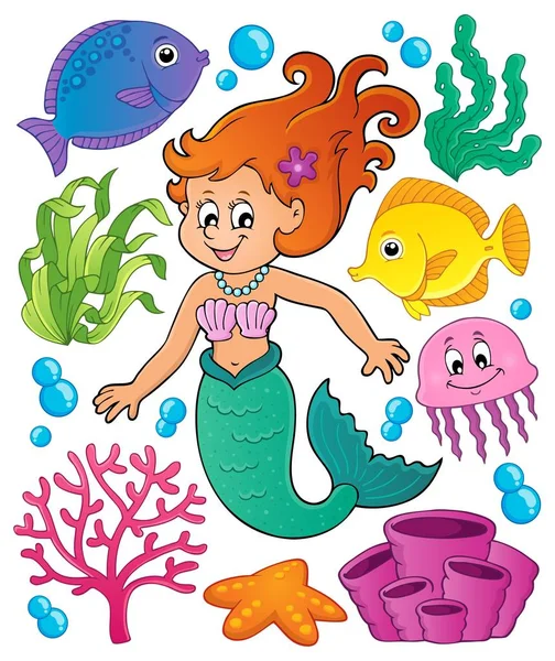 Mermaid topic set 1 — Stock Vector