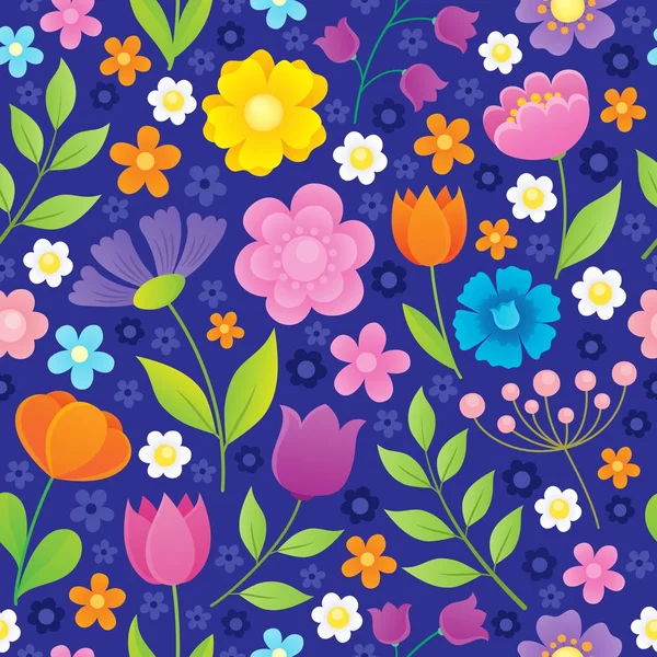Stylized flowers seamless background 2 — Stock Vector