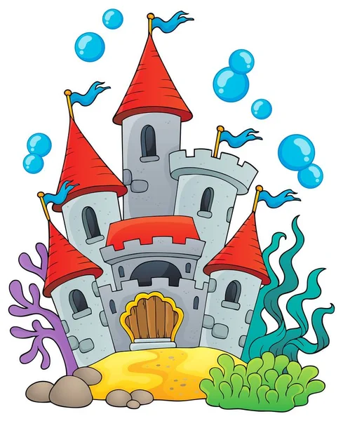 Underwater castle theme 1 — Stock Vector
