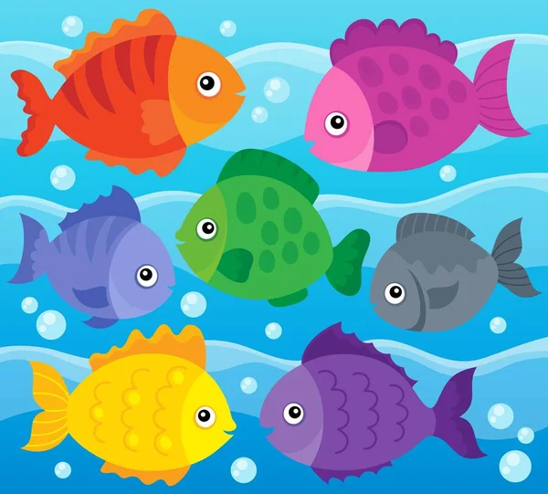 Immagine tema pesci stilizzati 1 — Vettoriale Stock