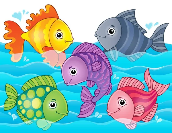 Immagine tema pesci stilizzati 7 — Vettoriale Stock