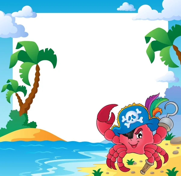 Cadre avec crabe pirate — Image vectorielle