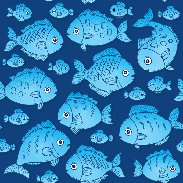 Seamless background with fish drawings 2 — Stock Vector