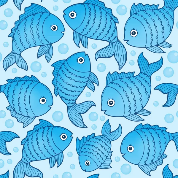 Seamless background with fish drawings 3 — Stock Vector