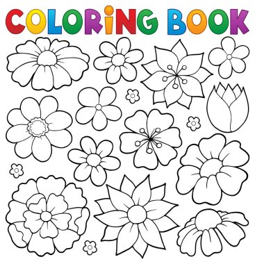 Coloring book flower topic 1 clipart