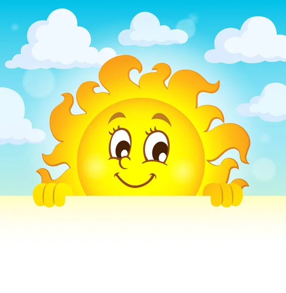 Imagen temática del sol acechando feliz 1 — Vector de stock