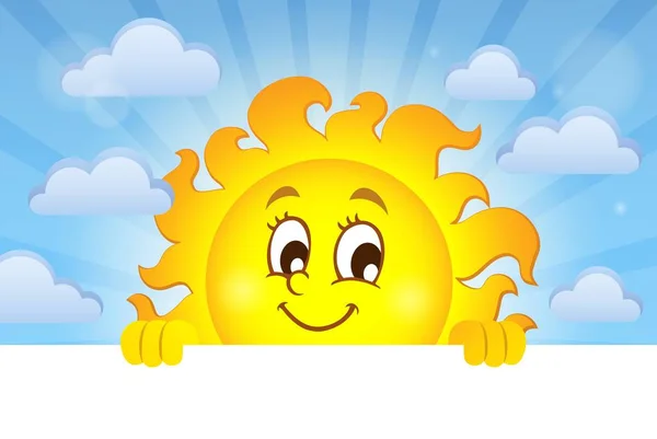 Happy lurking sun theme image 2 — Stock Vector