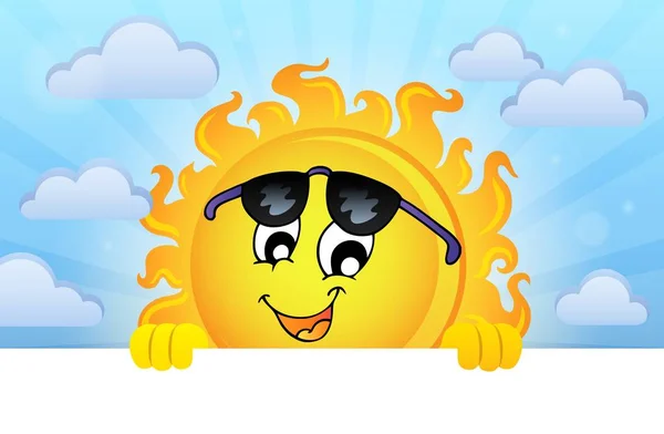 Heureux caché soleil thème image 5 — Image vectorielle