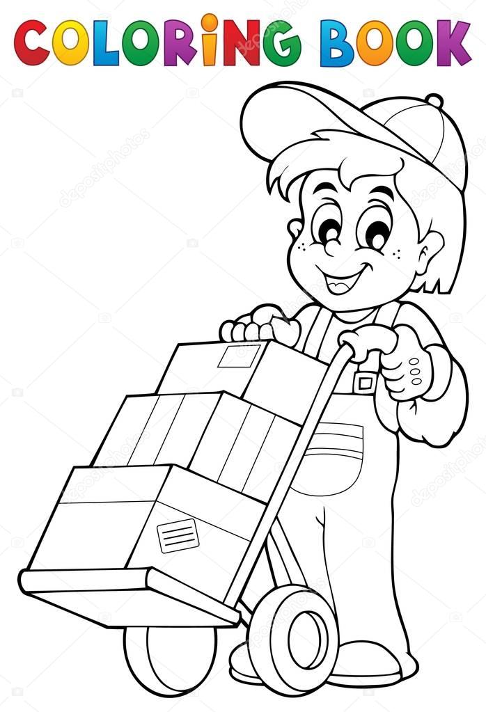 색칠도 서 창 고 노동자 — 스톡 벡터 © clairev #158195426