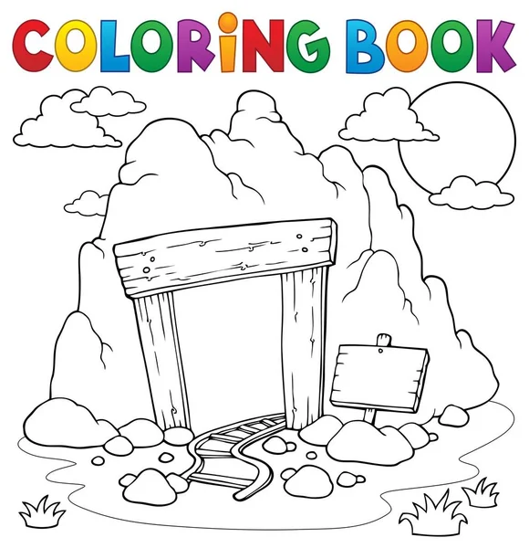 Libro para colorear entrada mina — Archivo Imágenes Vectoriales