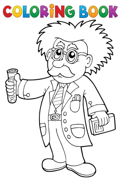 Coloring book scientist theme 1 — Stock Vector