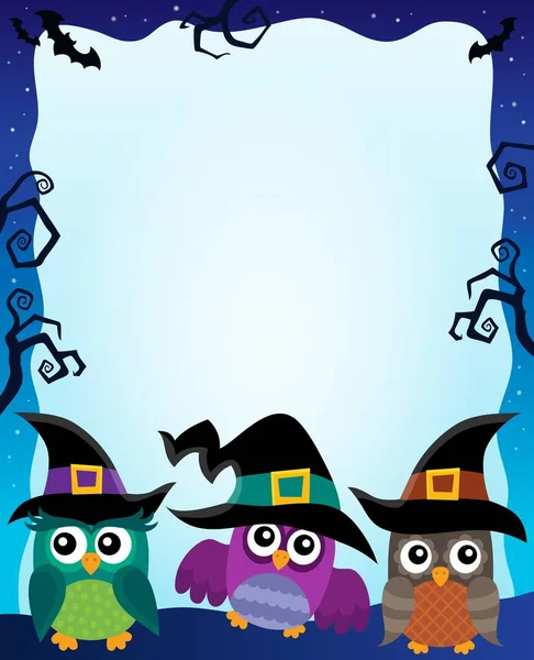 Imagem de Halloween com corujas tema 2 —  Vetores de Stock