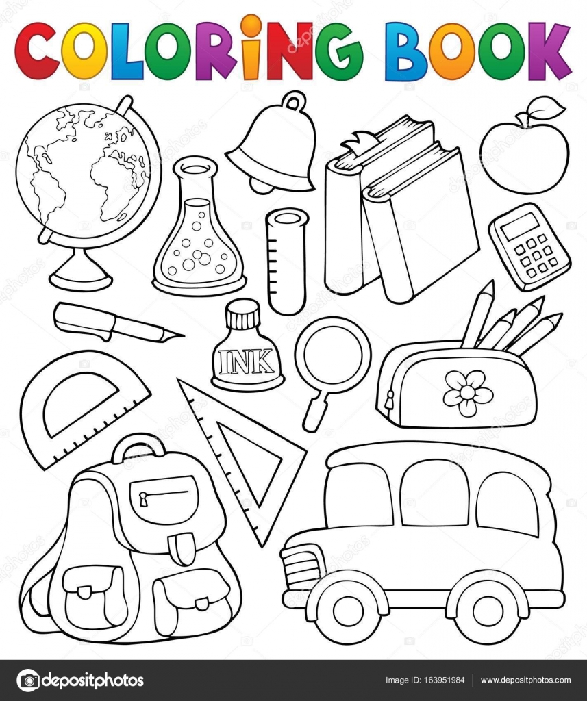 Coloring school objects