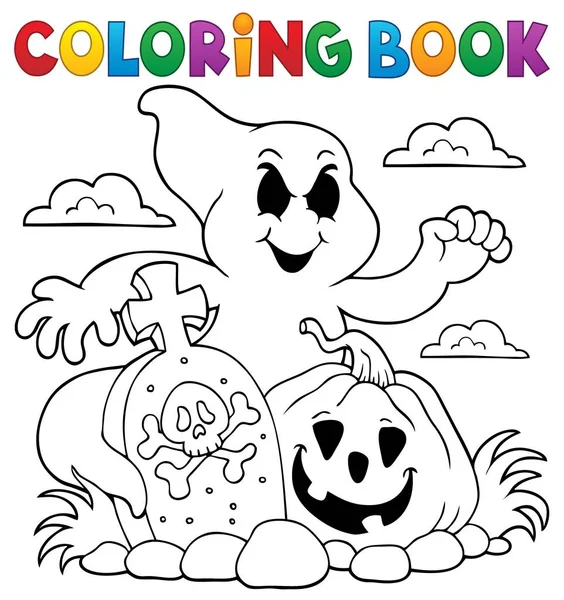 Coloring book ghost subject — Stock Vector