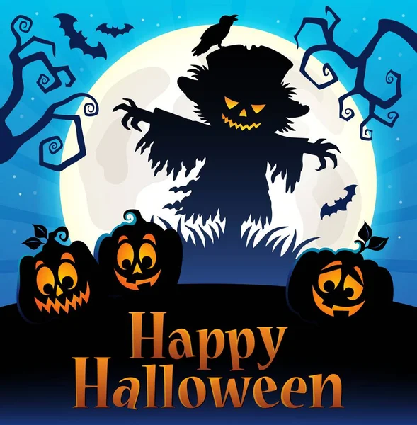 Feliz Halloween signo imagen temática 4 — Vector de stock