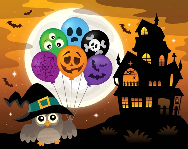 Halloween búho tema imagen 3 — Archivo Imágenes Vectoriales