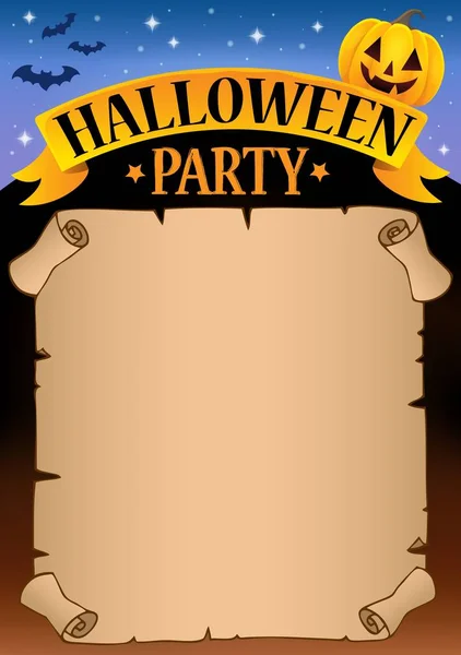 Halloween party pergamen téma 1 — Stockový vektor