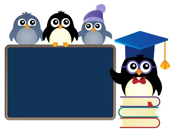 Okul penguenler Tema Resim 1 — Stok Vektör