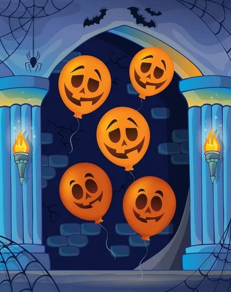 Alcove ściany z balonów Halloween 1 — Wektor stockowy