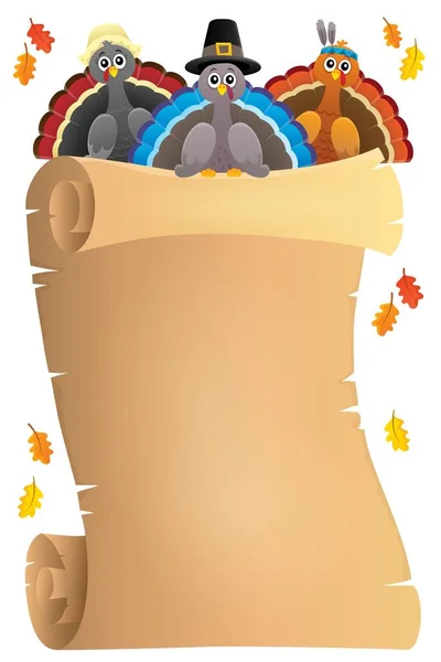 Thanksgiving theme parchment 9 — Stock Vector
