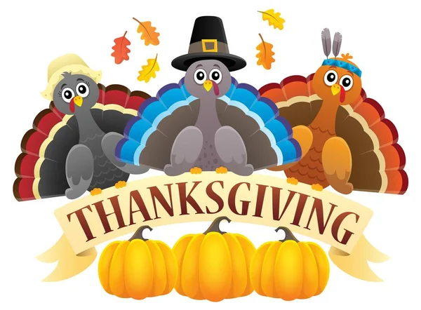 Thanksgiving kalkoenen thematische afbeelding 3 — Stockvector